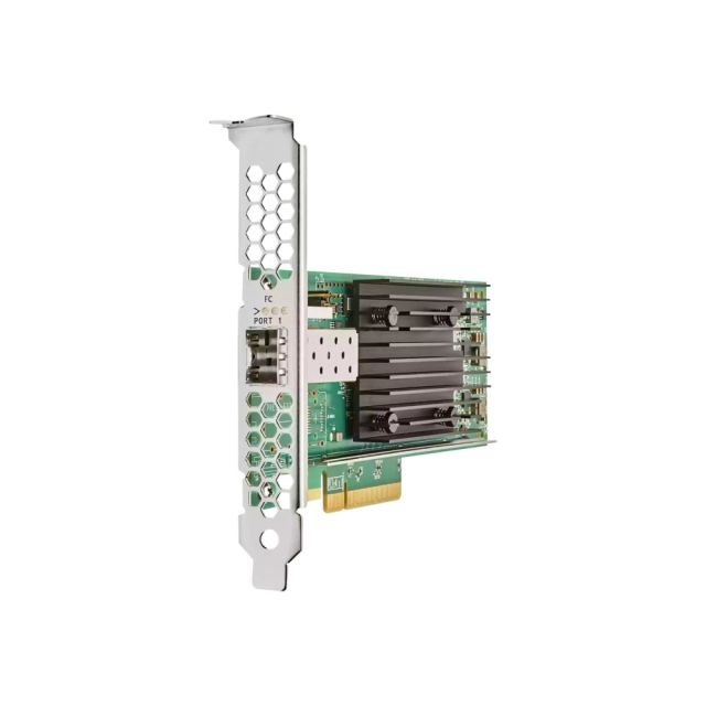 HPE StoreFabric SN1610Q - Host bus adapter - PCIe 4.0 x8 low profile - 32Gb Fibre Channel (Short Wave) x 1 - for ProLiant DL325 Gen10, DL345 Gen10, DL365 Gen10, DX360 Gen10, XL220n Gen10, XL290n Gen10 MPN:R2E08A