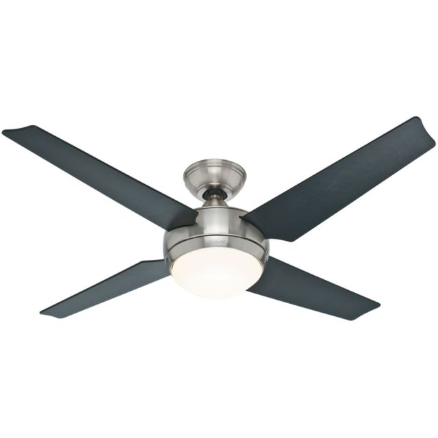 Hunter 52in 3-Speed Sonic with Light Ceiling Fan, 14.5inH, Brushed Nickel/Matte Black MPN:59072