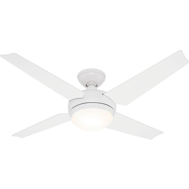 Hunter 52in 3-Speed Sonic with Light Ceiling Fan, 14.5inH, White MPN:59073