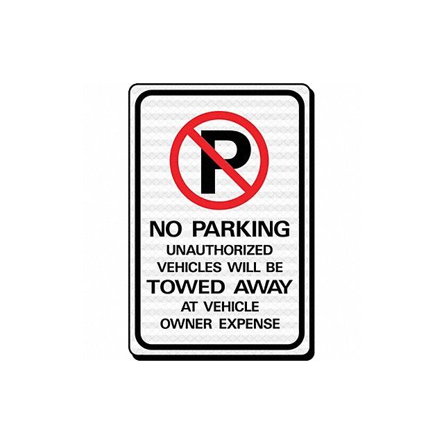 Sign No Park Unauthorized Vehicle Tow HD MPN:HW-43HDR