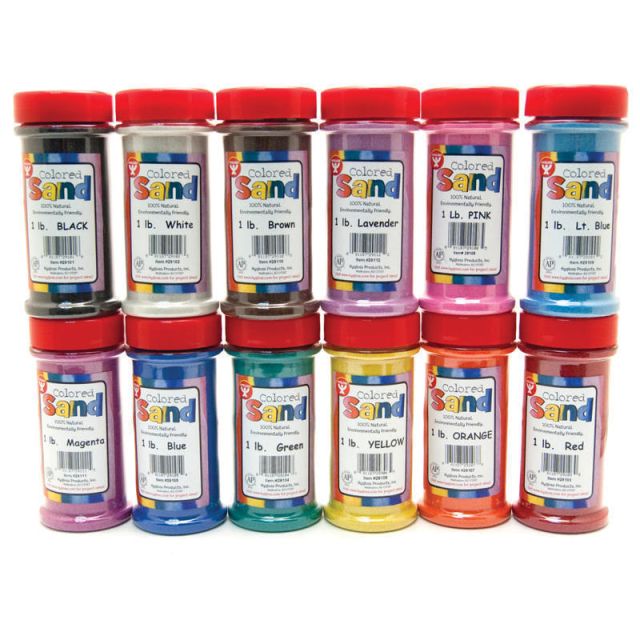 Hygloss Bucket O- Sand, 1 Lb, Assorted Colors, 1 Pound Each Of 12 Colors MPN:HYG29129