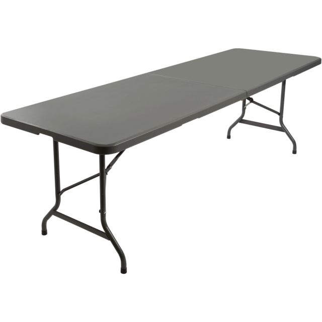 Iceberg IndestrucTable TOO Bifold Table - For - Table TopRectangle Top - Contemporary Style - Adjustable Height - 96in Table Top Length x 30in Table Top Width x 2in Table Top Thickness - 29in Height - Charcoal, Powder Coated - Tubular Steel - 1 Each MPN:6