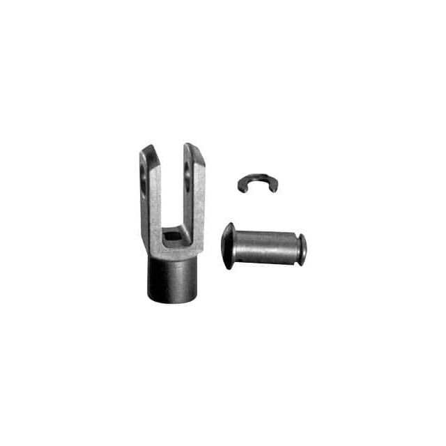 M8 Thread, 16mm Yoke Width, Thermoplastic, Polymer Clevis Joint with Pin & Clip Yoke MPN:GELMK-08