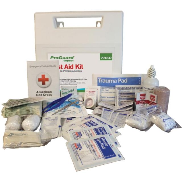 ProGuard 50-Person First Aid Kit - 50 x Individual(s) - 11.4in Height x 3.1in Width11.3in Length - Plastic Case - 1 Each MPN:7850