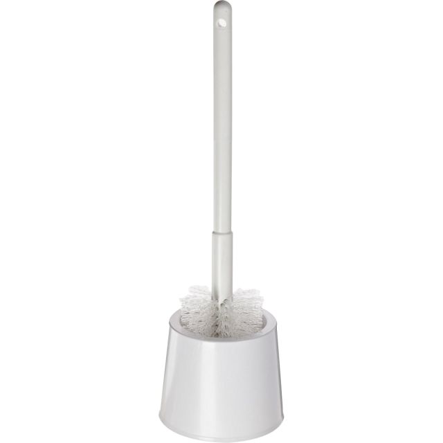Impact Products Toilet Bowl Brush w/Holder - 16in Overall Length - 12 / Carton - White MPN:333CT