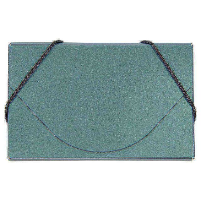 JAM Paper Business Card Case With Elastic Closure, Green Metallic (Min Order Qty 7) MPN:365659