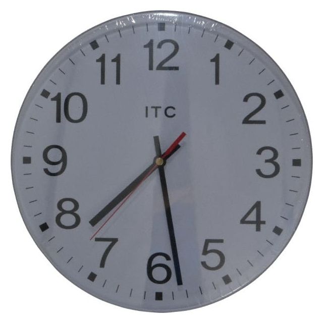 11-1/2 Inch Diameter, White Face, Dial Wall Clock MPN:90/1202