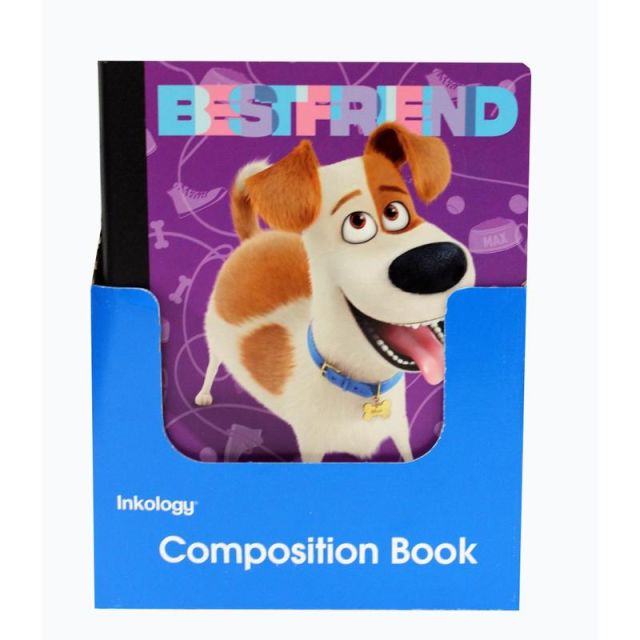 Inkology Composition Books, The Secret Life Of Pets, 7-1/2in x 9-3/4in, College Ruled, 200 Pages (100 Sheets), Assorted Designs, Pack Of 12 Books MPN:324-3PDQ
