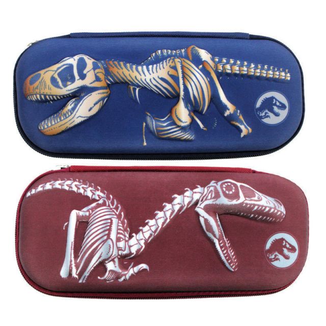 Inkology Jurassic World Pencil Cases, 9inH x 4inW x 2inD, Assorted Designs, Pack Of 8 Pencil Cases MPN:822-4PDQ