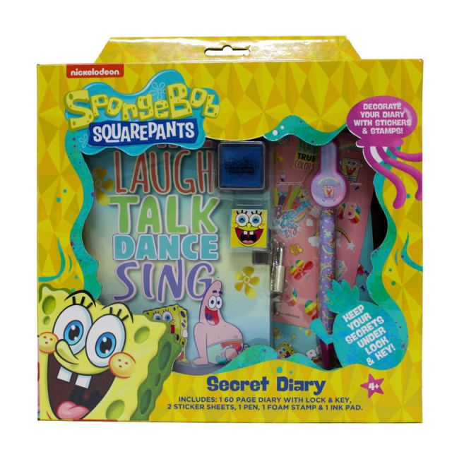 Inkology 6-Piece Diary Sets, SpongeBob Squarepants, 120 Pages (60 Sheets), Pack Of 6 Sets MPN:131-7