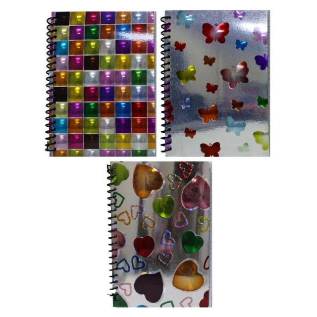 Inkology Spiral Notebooks, 8in x 10-1/2in, College Ruled, 140 Pages (70 Sheets), Assorted 3-D Designs, Pack Of 12 Notebooks (Min Order Qty 2) MPN:331-1PDQ