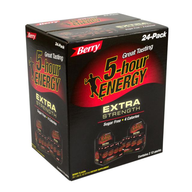 5-Hour Energy Extra-Strength Berry, 1.93 Oz, 12 Bottled Per Pack, Box Of 2 Packs MPN:220-00631
