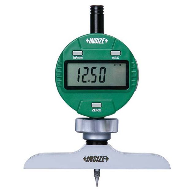 Electronic Depth Gages, Maximum Measurement (mm): 300.00, Resolution (Decimal Inch): 0.0005, Base Length (Inch): 2.5000, Data Output: Yes, Calibrated: Yes MPN:2141-201A