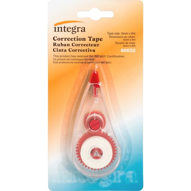 Integra White Correction Tape - 0.20in Width x 19.69 ft Length - White TapeWhite Dispenser - Non-refillable - 1 Each - White (Min Order Qty 56) MPN:60032