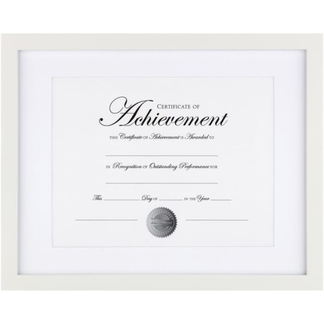 DAX Contemporary Document Frame - 12.25in x 15.30in Frame Size - Holds 11in x 14in Insert - Rectangle - Horizontal, Vertical - 1 Each - White (Min Order Qty 2) MPN:NDWG1114WT