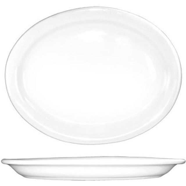 International Tableware Brighton Porcelain Platters, 9in x 11-1/2in, White, Set Of 12 Platters MPN:BR-13