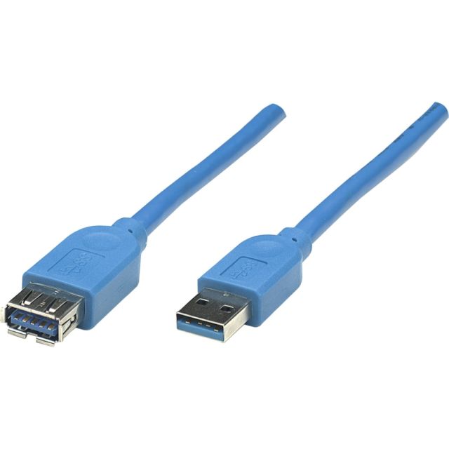 Manhattan USB 3.0 Extension Cable, 6.56ft, Blue (Min Order Qty 8) MPN:322379