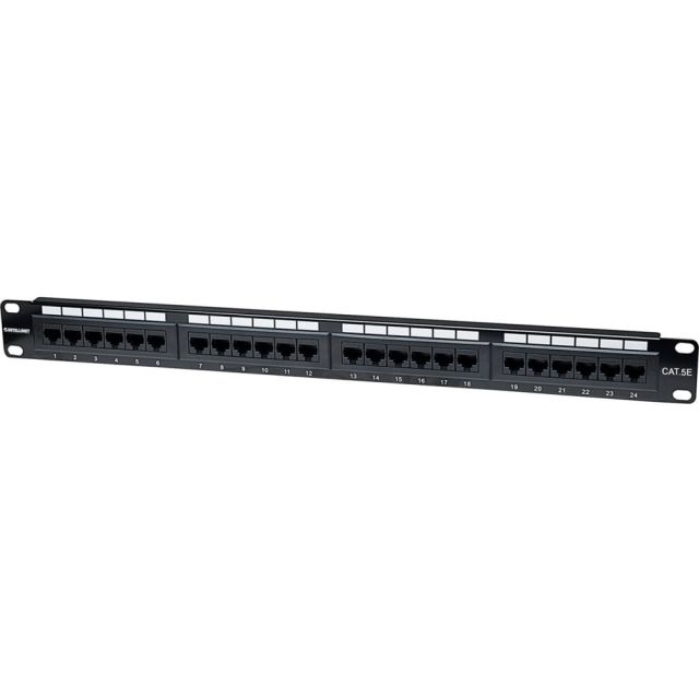 Intellinet 24-Port Cat5e UTP Patch Panel (Min Order Qty 3) 513555 Network Cables