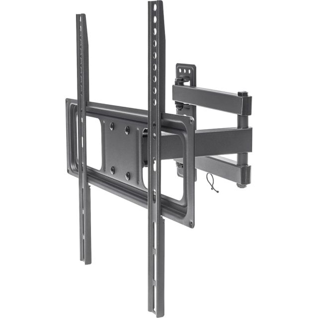 Manhattan Universal Basic LCD Full-Motion Wall Mount - Holds One 32in to 55in Flat-Panel or Curved TV up to 77 lbs.; Adjustment Options to Tilt, Swivel and Level; Black (Min Order Qty 2) MPN:461320