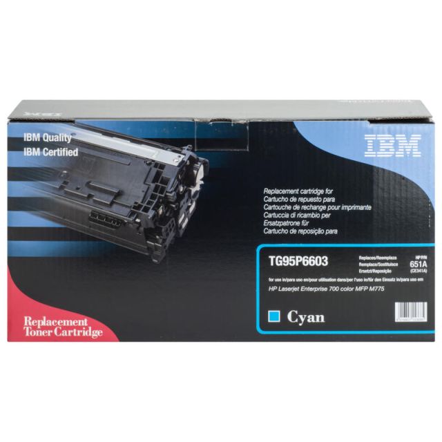 IBM Remanufactured Cyan Toner Cartridge Replacement For HP 651A, CE341A MPN:TG95P6603