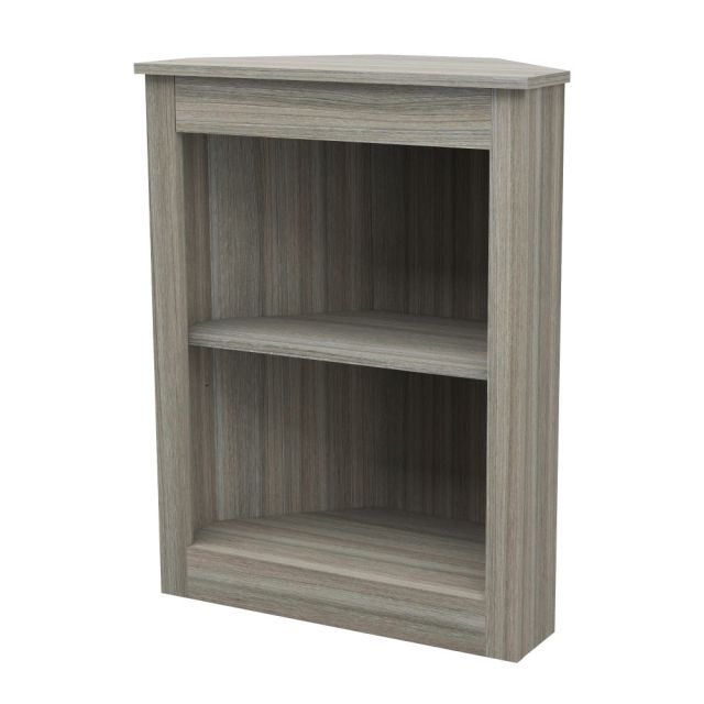 Inval America 32inH 2-Shelf Corner Bookshelf, Smoke Oak MPN:BE-12604
