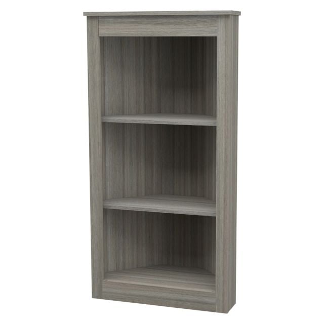 Inval America 48inH 3-Shelf Corner Bookshelf, Smoke Oak MPN:BE-12704