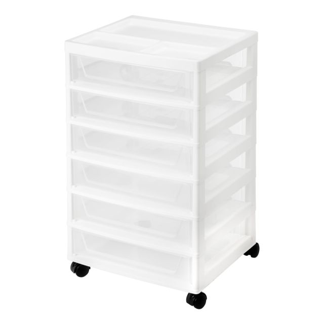 IRIS 6-Drawer Scrapbook Cart, 26-3/4inH x 15-7/8inW x 14-1/4inD, White 585451 Furniture