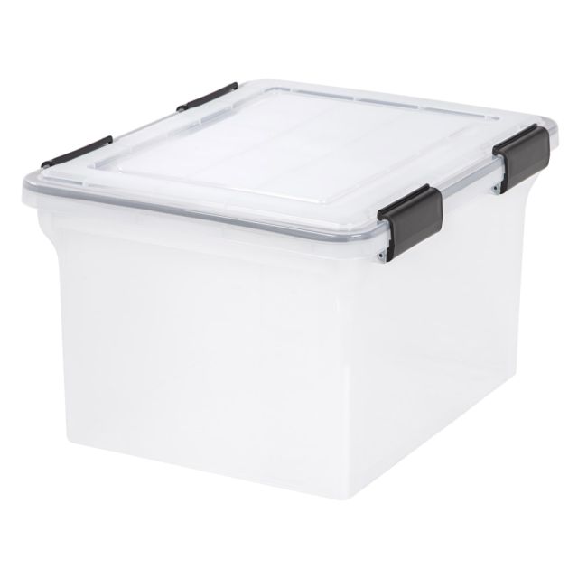Iris Weathertight Storage File Box, Letter/Legal Size, 10 9/10in x 14 1/2in x 17 7/8in, Clear 110600