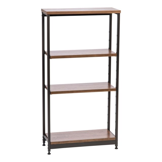 IRIS Tall Wood And Metal Shelf, Brown/Black MPN:595860