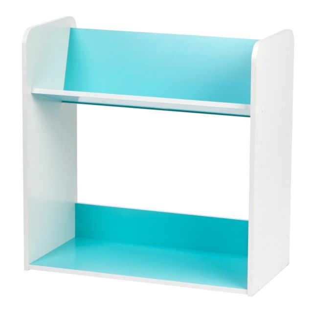 IRIS 24inH 2-Tier Tilted Shelf Book Rack, Blue/White (Min Order Qty 2) MPN:596091