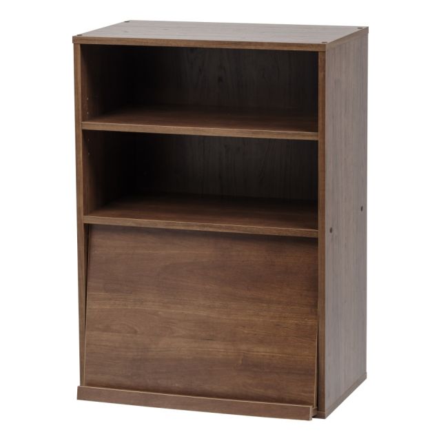 IRIS 33inH Open Wood Shelf With Pocket Door, Brown MPN:596327