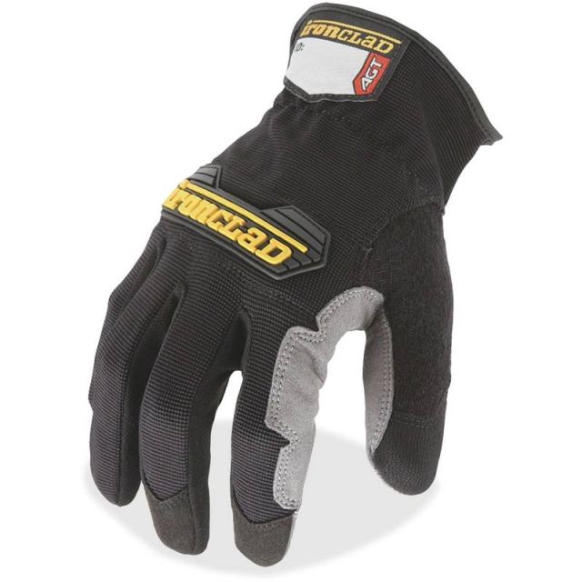 Ironclad WorkForce All-purpose Gloves - Medium Size - Thermoplastic Rubber (TPR) Knuckle, Thermoplastic Rubber (TPR) Cuff, Synthetic Leather, Terrycloth - Black, Gray - Impact Resistant, Abrasion Resistant, Durable, Reinforced - For M (Min Order Qty 4) MP