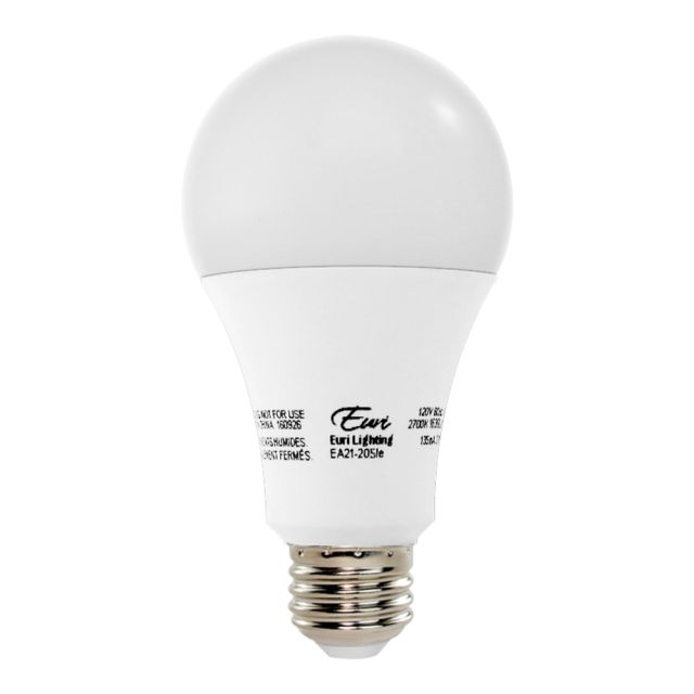Euri A21 LED Light Bulb, 1600 Lumen, 16 Watt, 3,000K/Soft White, 1 Each (Min Order Qty 4) MPN:EA21-2001E