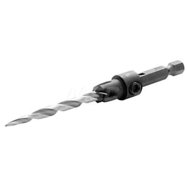 Adjustable-Depth Drill Countersinks, Cutter Head Diameter (Inch): 3/8 , Drill Size Compatibility (Inch): 11/64 , Cutter Head Diameter: 0.199in  MPN:1882782
