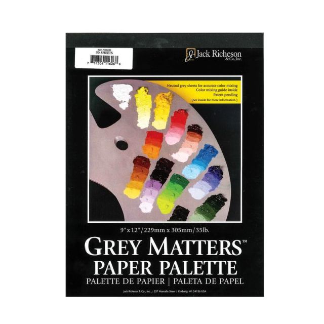 Jack Richeson Gray Matters Paper Palette Pad, 12in x 16in, 50 Sheets (Min Order Qty 3) MPN:100281