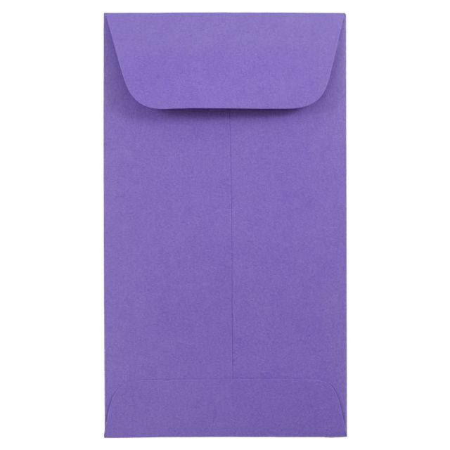 JAM Paper Coin Envelopes, #5 1/2, Gummed Seal, 30% Recycle, Violet Purple, Pack Of 50 Envelopes (Min Order Qty 3) MPN:356730550I