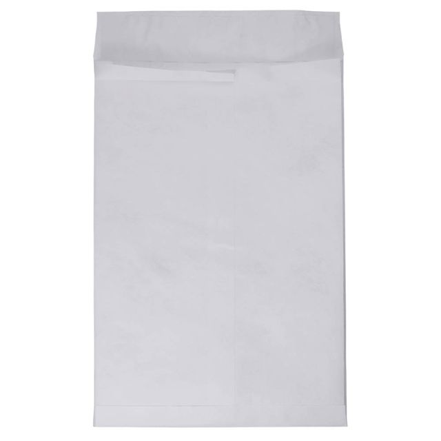 JAM Paper Tyvek Open-End 13inH x 10inW x 1-1/2inD Envelopes, Peel & Seal Closure, White, Pack Of 100 Envelopes MPN:376634183B