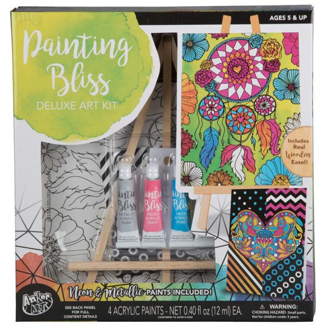 JAM Paper Games, Painting Bliss Art Kit With Wooden Tabletop Easel (Min Order Qty 3) 450051/DOM