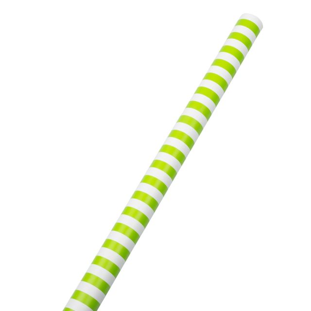 JAM Paper Wrapping Paper, Stripe, 25 Sq Ft, Lime Green/White (Min Order Qty 4) MPN:2226516999OD