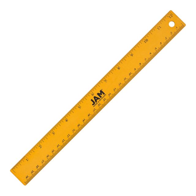 JAM Paper Non-Skid Stainless-Steel Ruler, 12in, Gold (Min Order Qty 3) MPN:347M12GOOD