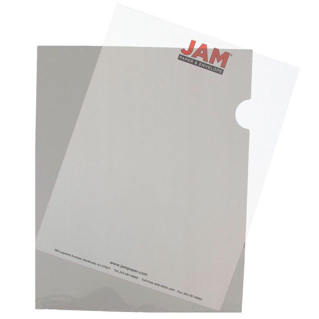 JAM Paper Plastic Sleeves, 9in x 11 1/2in, 1in Capacity, Smoke Gray, Pack Of 12 (Min Order Qty 5) MPN:2226316990