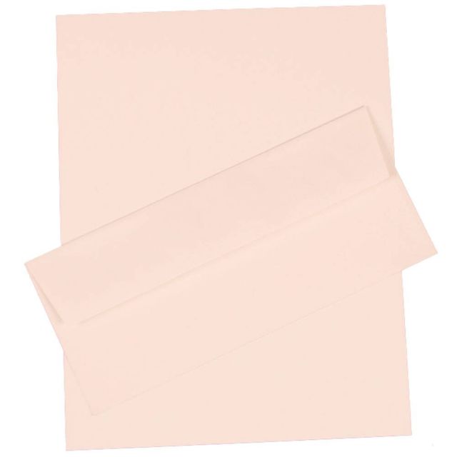 JAM Paper Strathmore Stationery Set, 8 1/2in x 11in, Bright White, Set Of 100 Sheets And 100 Envelopes MPN:303024434