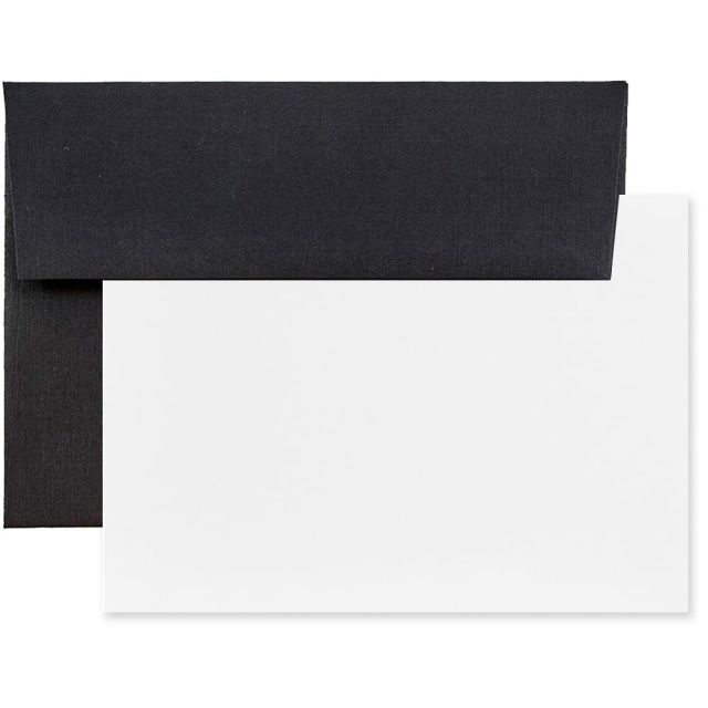 JAM Paper Stationery Set, 4 3/4in x 6 1/2in, 30% Recycled, Black/White, Set Of 25 Cards And Envelopes (Min Order Qty 4) MPN:304624587