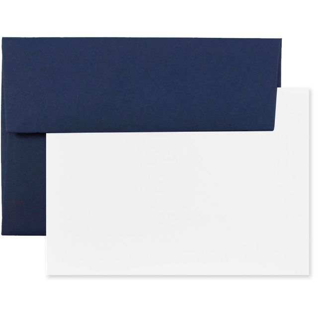 JAM Paper Stationery Set, 4 3/4in x 6 1/2in, Navy Blue/White, Set Of 25 Cards And Envelopes (Min Order Qty 4) MPN:304624615