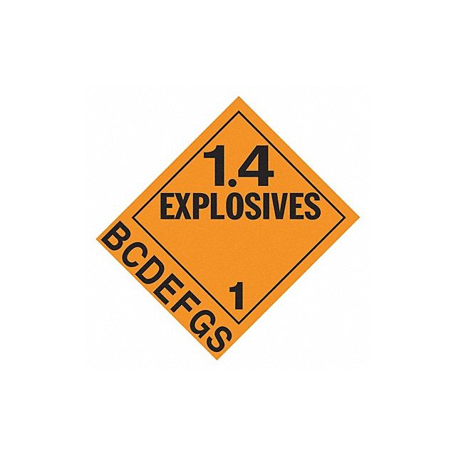 Explosives Placard Division 1.4B-1.4S MPN:3652