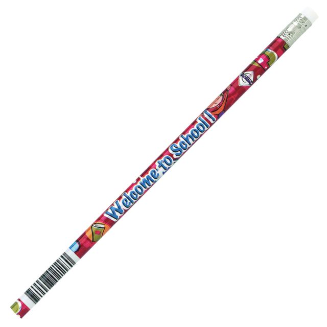 J.R. Moon Pencil Co. Pencils, 2.11 mm, #2 HB Lead, Welcome to School!, Multicolor, Pack Of 144 MPN:JRM02118B-12