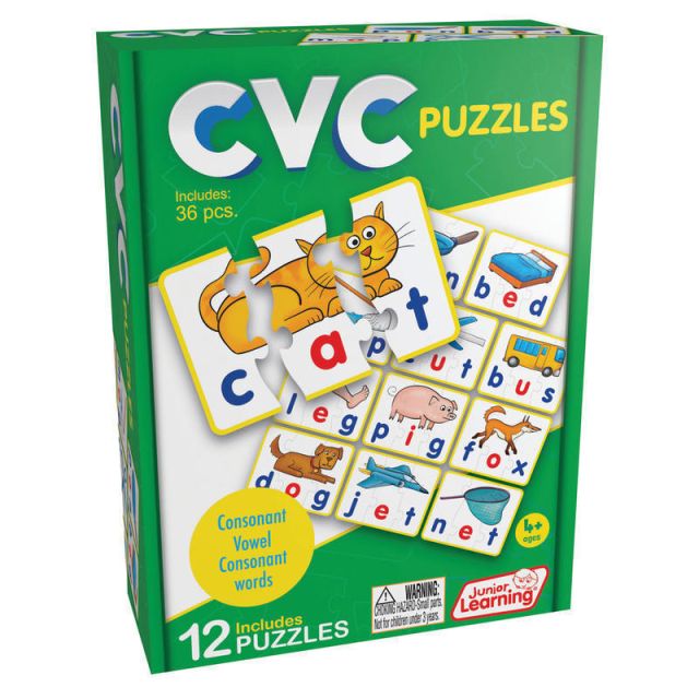 Junior Learning CVC Puzzles (Min Order Qty 4) MPN:JRL240