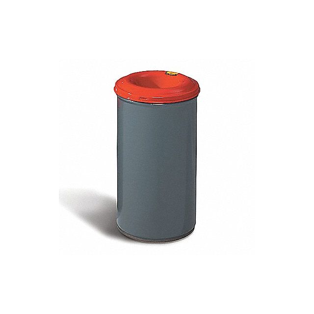 Trash Can Round 15 gal Red/Gray MPN:26415