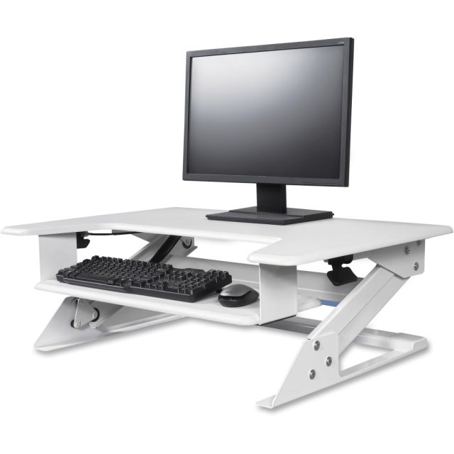 Kantek Sit-to-Stand Desk Riser, 5-3/10inH x 35inW x 24inD, White MPN:STS900W