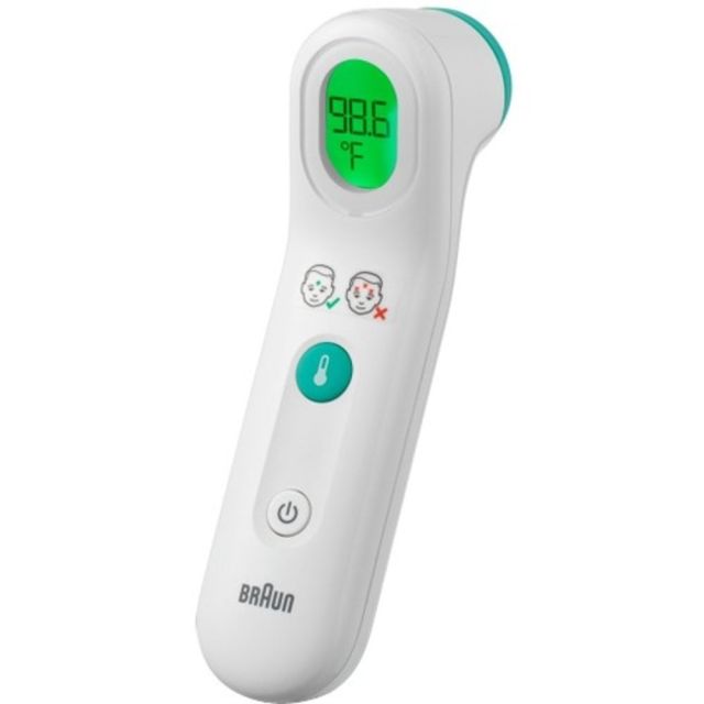 Braun Digital Thermometer - Easy to Use, Easy-to-read Measurement, Color Coded Screen, Fever Indicator, Backlit Digital Display - For Forehead MPN:BFH175US